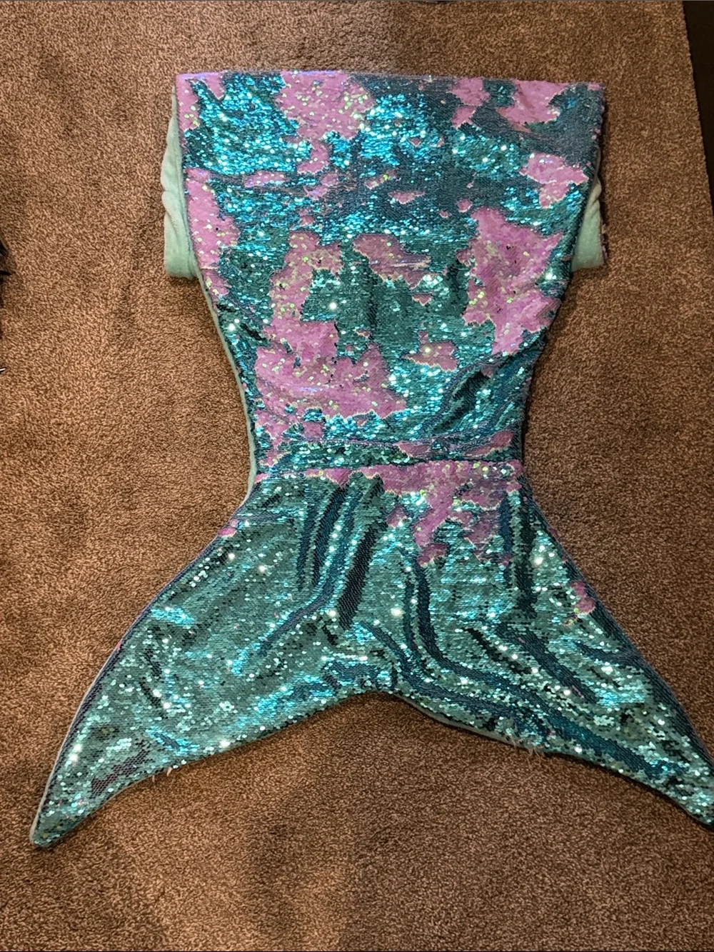 Justice Teal and Purple Reversible Sequin Mermaid Footie